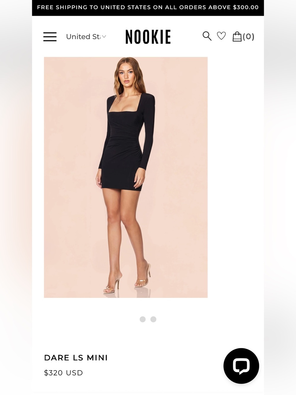 Revolve Nookie square neck black mini dress